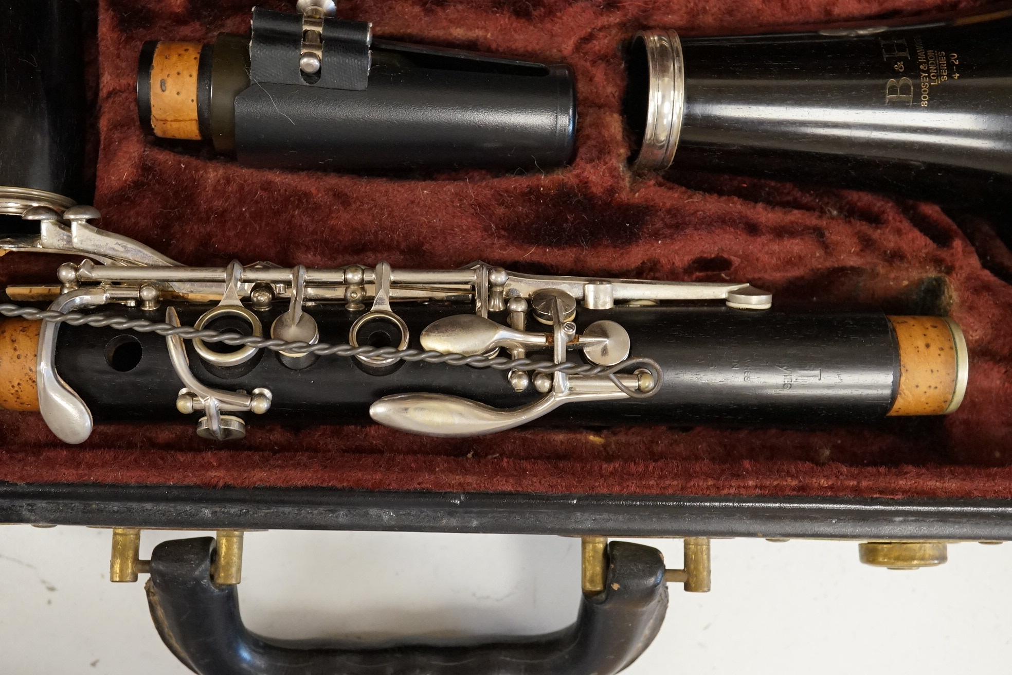 A 19th century violin, and a cased Boosey & Hawkes clarinet